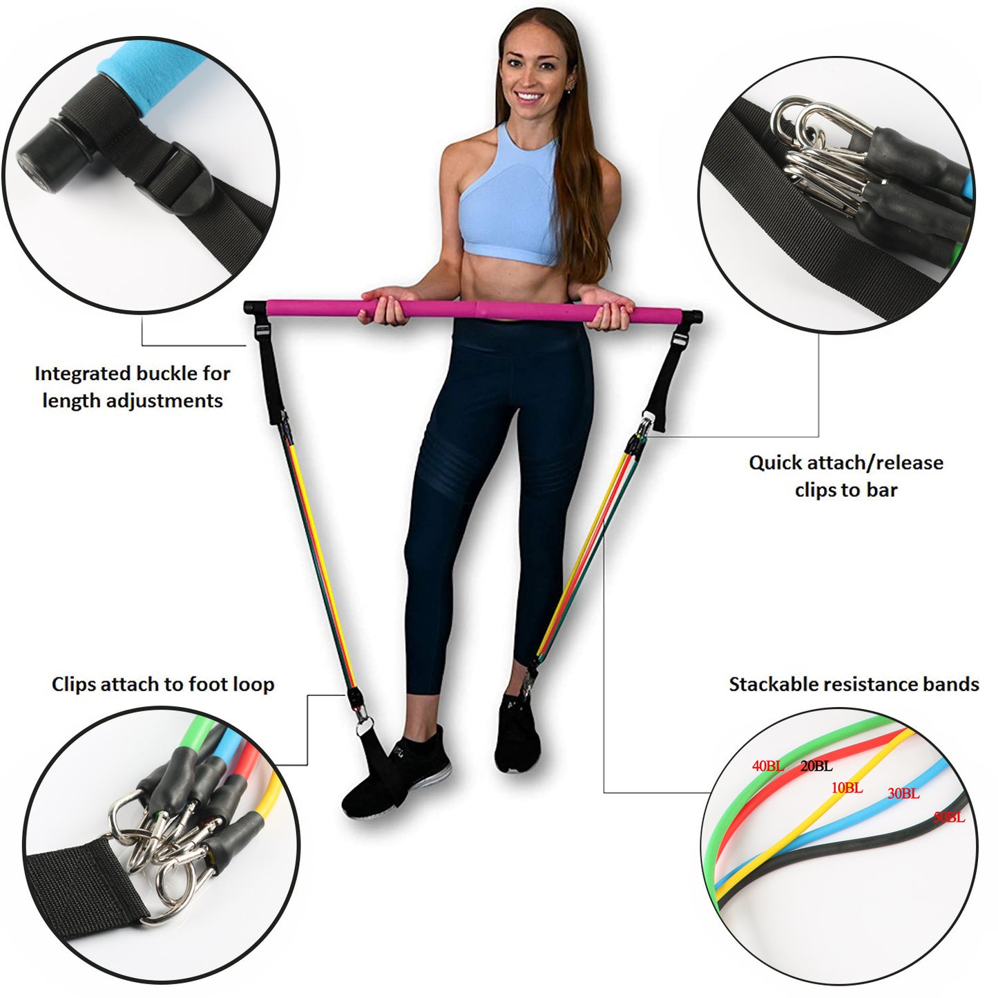 Roamello Fitness Yoga Pilates Bar Portable